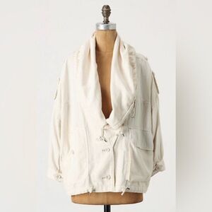 Anthropologie Daughters of the Liberation|Off White,Cream canvas utility Jacket•